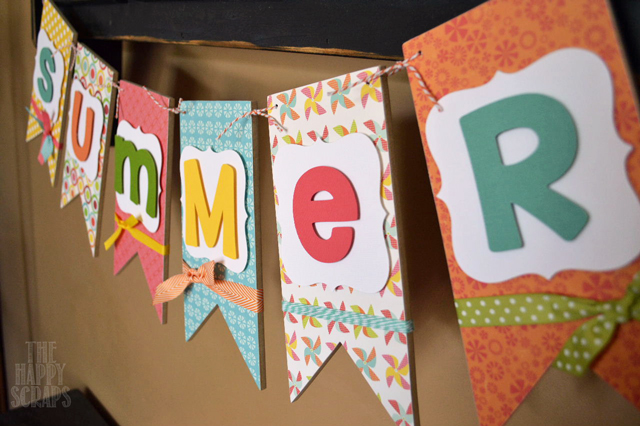 Create a fun and colorful summer banner to display in your home for the warm summer months. It's easy to make and brightens your home. 