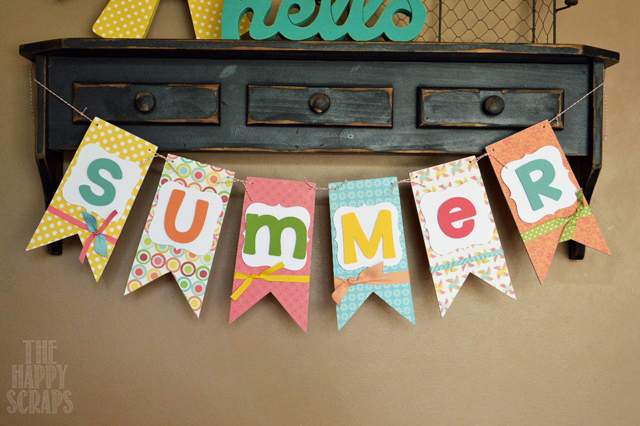 Create a fun and colorful summer banner to display in your home for the warm summer months. It's easy to make and brightens your home. 
