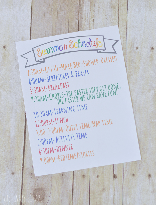 Summer-Schedule