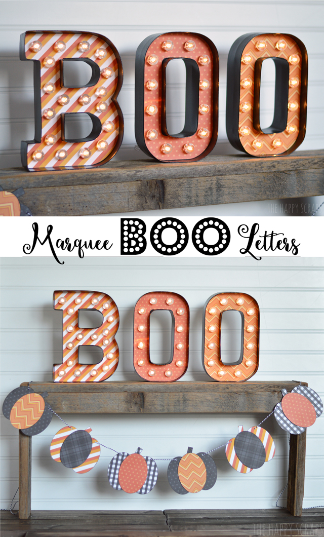Marquee letters are SO fun! Make yourself some Marquee Boo Letters to celebrate Halloween. They go perfect on a mantel or shelf. 