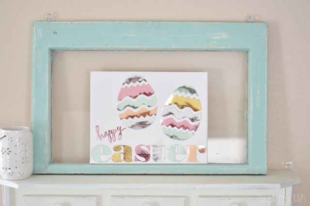 Create this stunning Foiled Happy Easter Canvas with the Heidi Swapp Minc machine and this tutorial from The Happy Scraps. 