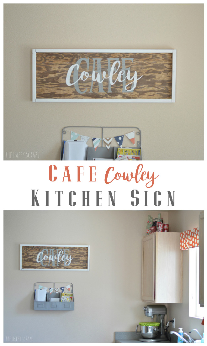 Create a Kitchen Sign that makes your kitchen more personal. The sign is easy to make and it's fun to customize what it says too. 