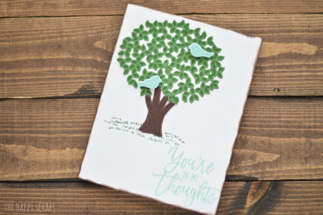 This Stamped Thoughtful Branches Card is a simple and fun one to make! Combining the stamped images with die cuts makes for a crisp looking card. 