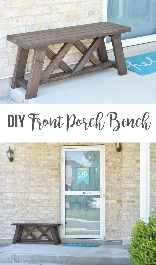 @hertoolbelt put together the instructions for building this DIY Front Porch Bench. If you're looking for a bench, you've got to make this one!