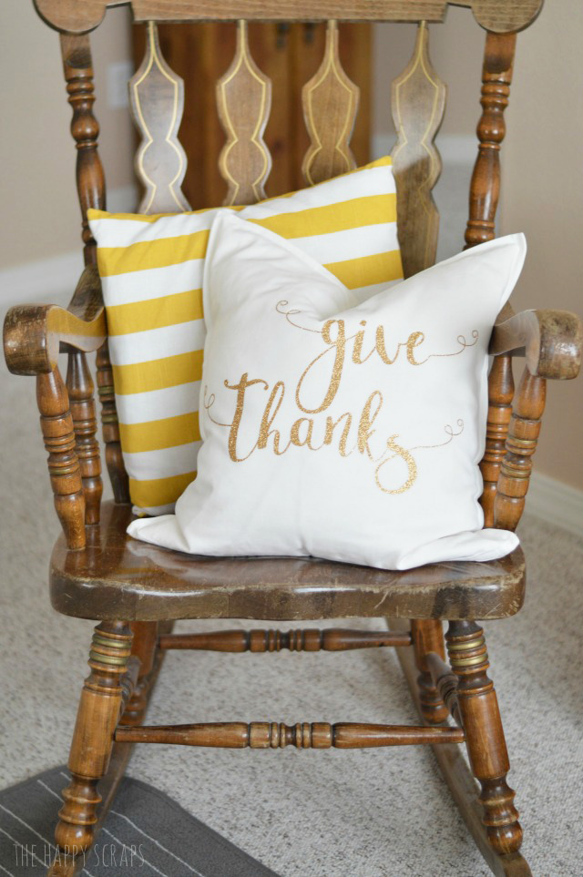 Creating pillows for different holidays and seasons is simple. Stop by the blog and see how easy this Give Thanks Pillow is to make!