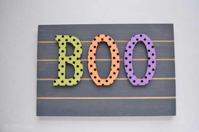 This BOO Slat Sign is so simple to make, and comes together really quickly. It's the perfect addition to any Halloween decor.