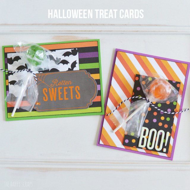 Give your friends a little treat attached to a fun card. Stop by the blog to learn how easy these Halloween Treat Cards are to make!