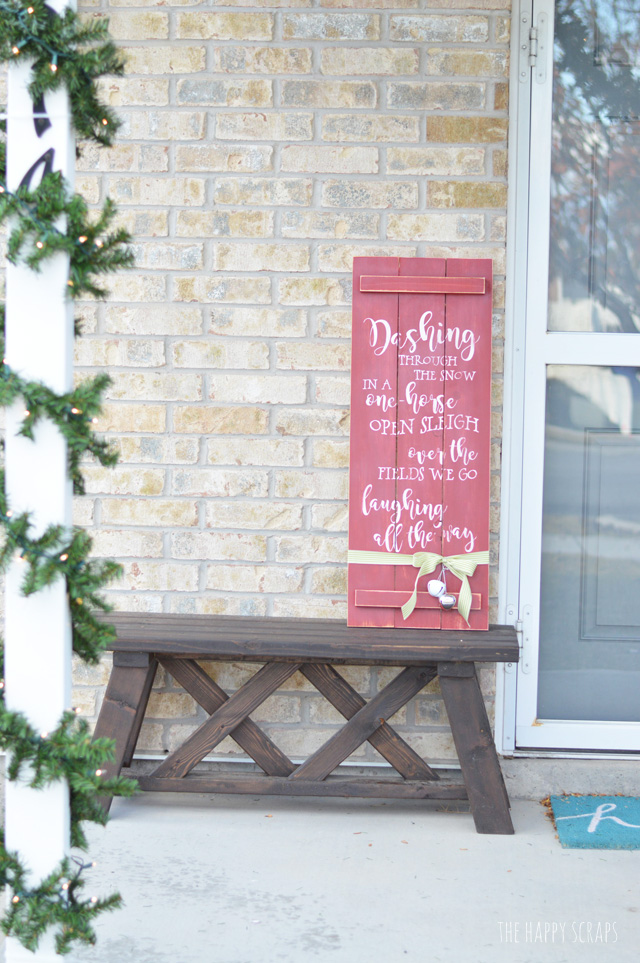 Creating this fun + cute Christmas Front Porch Sign is so easy using the Cricut Explore Air 2. You'll have so much fun designing your own things to cut on this machine. 