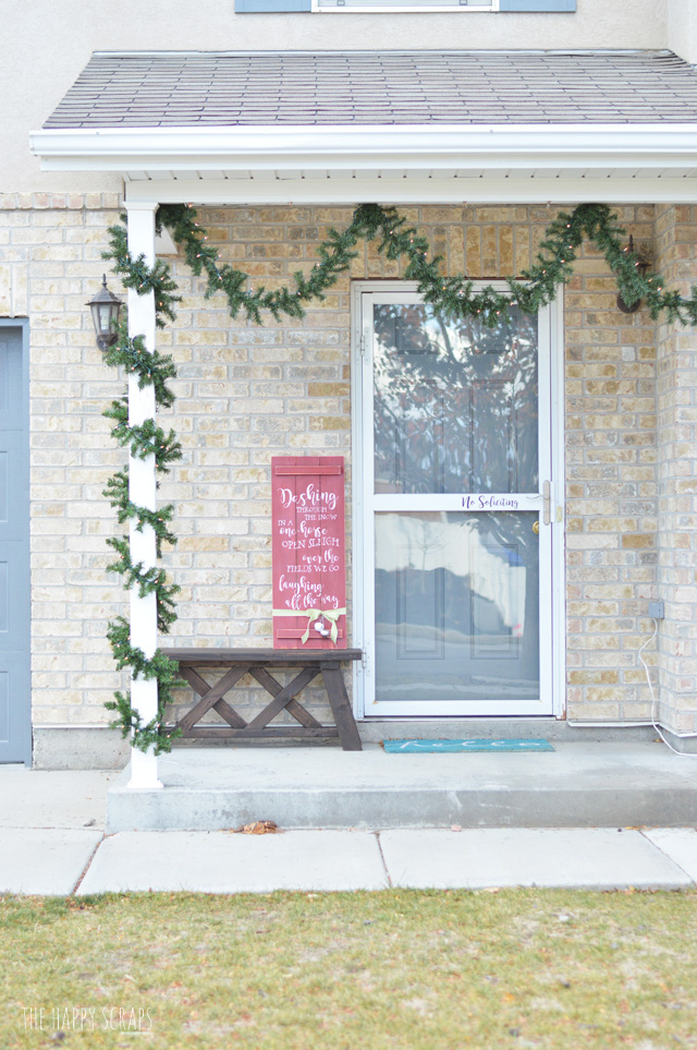Creating this fun + cute Christmas Front Porch Sign is so easy using the Cricut Explore Air 2. You'll have so much fun designing your own things to cut on this machine. 