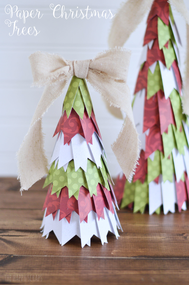 These Paper Christmas Trees are so easy to make and are the perfect addition to any other Christmas decor. Stop by the blog to learn how to make them. 