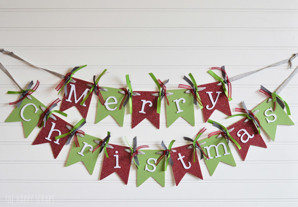 Get all the details for making this Merry Christmas Banner on The Happy Scraps. I'm sharing the full tutorial with you today. 
