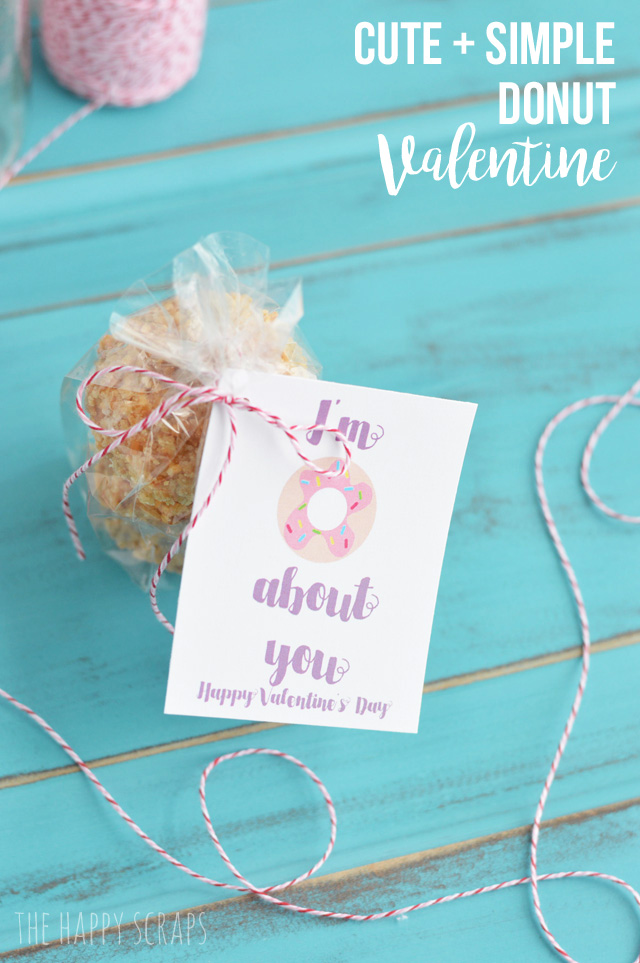 Play on words gifts are so fun! Grab some donuts and this "I'm Donuts About You, Valentine" printable and put together some cute + simple valentine gifts!