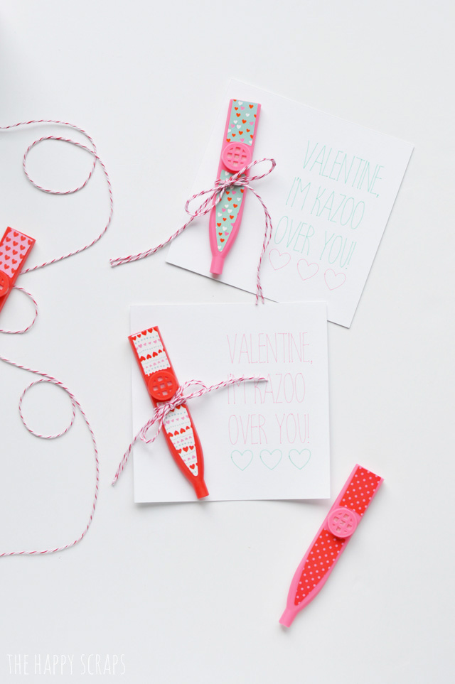 Valentine, I'm Kazoo Over You! This Non-candy Valentine is the perfect little gift for kids to hand out in their class or to their friends. 