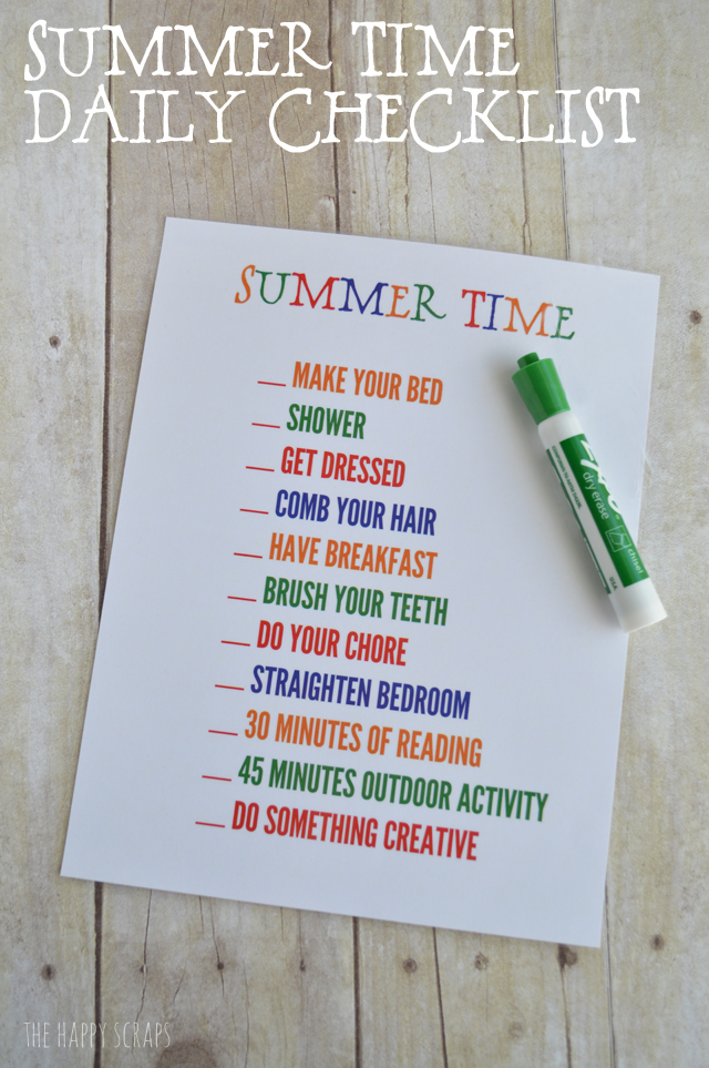 Need something to help your kids stay on a schedule this summer? Try this Summer Time Daily Checklist Printable! My kids are loving it! 