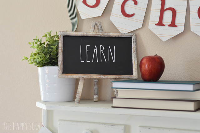 Back to School Decorating doesn't have to be expensive or difficult. You can find many items in your home + create some simple banners. 