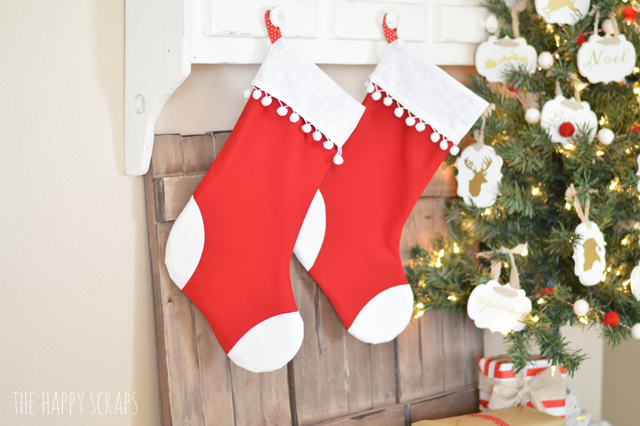 The Cricut Maker takes the guess work out of these Handmade Christmas Stockings. They come together perfectly since they have perfect cuts. 