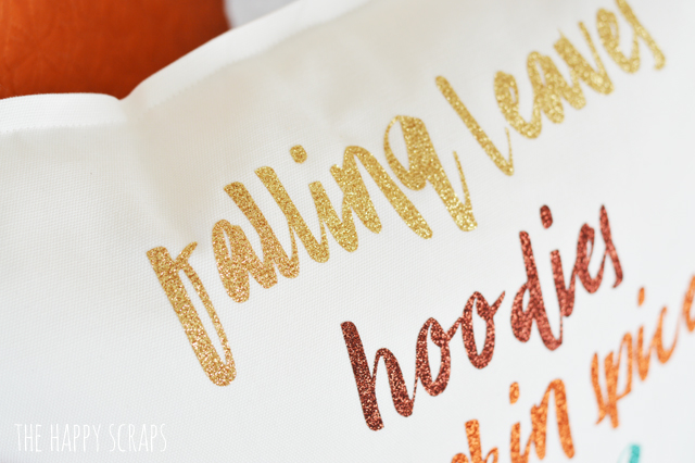 Pillows are a simple way to decorate! This Fall is Here - Fall Pillow is fun and easy to put together and is the perfect addition to your home decor. The Cricut EasyPress makes adhereing iron-on vinyl a breeze!