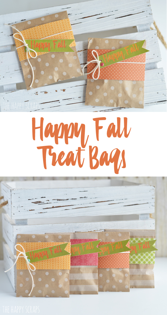 Whether you're looking for a little gift for a friend, or just want to give your kids an after school snack, this Happy Fall Treat Bag will do the trick. 