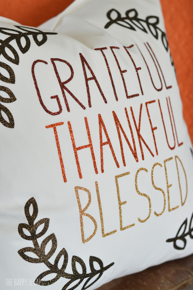 Pillow making is so fun! Check out the instructions for making this Grateful Thankful Blessed Thanksgiving Pillow to make and display in your home. 