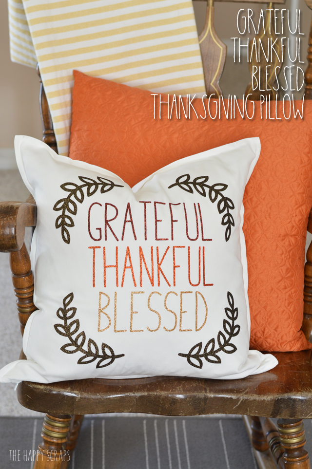 Pillow making is so fun! Check out the instructions for making this Grateful Thankful Blessed Thanksgiving Pillow to make and display in your home. 