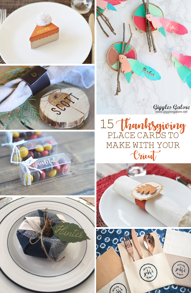 These 15 Thanksgiving Place Cards to Make with Your Cricut are perfect for last minute place card ideas. Check them all out! 