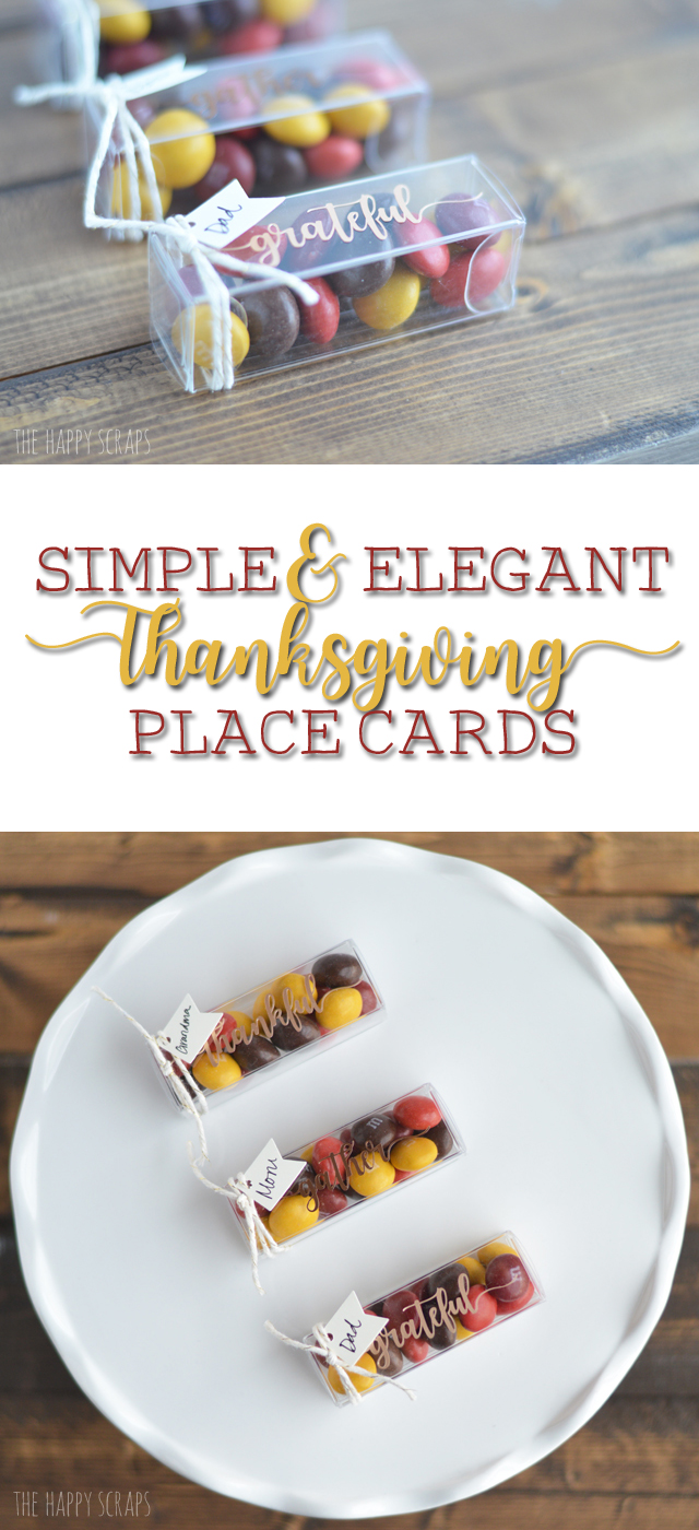 These Simple & Elegant Thanksgiving Place Cards will be so quick to put together, it won't matter how many you need to make! Get the details on the blog.