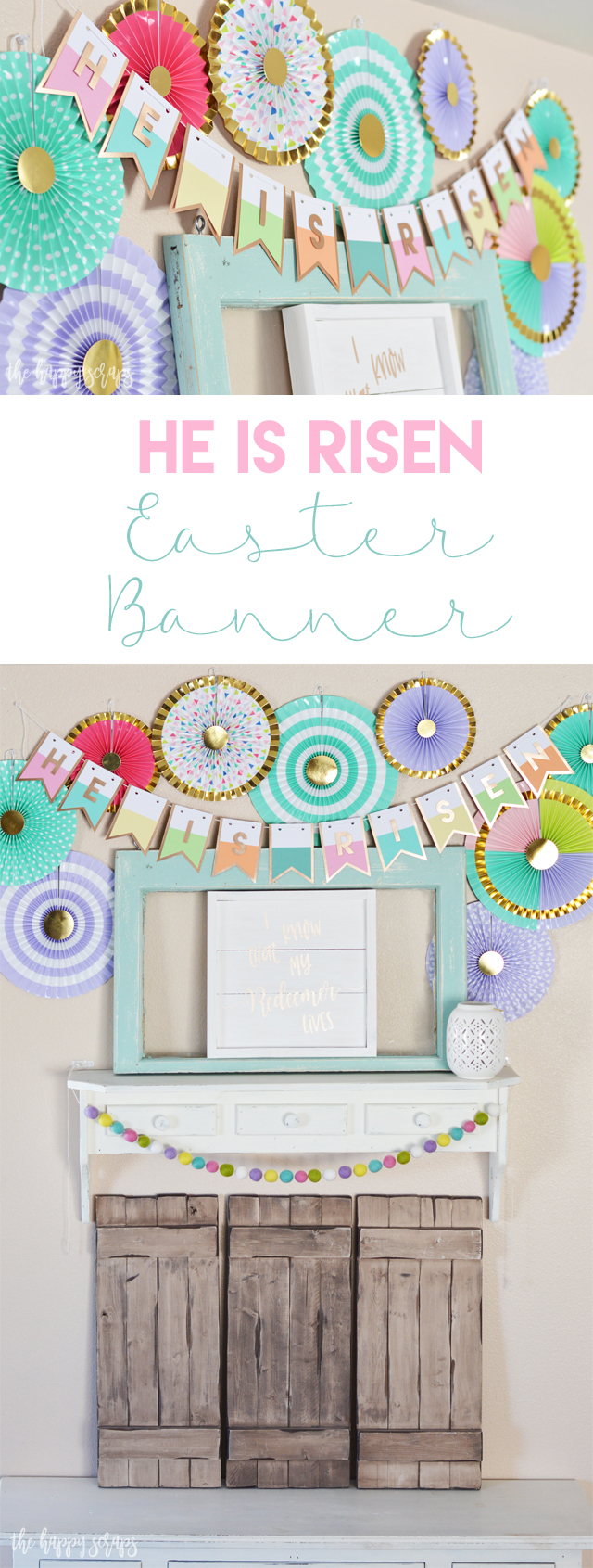 Putting together this He Is Risen Easter Banner is a simple and quick project. Easter may be right around the corner, but you still have time to get this put together and it will be ready to be used next year too! 