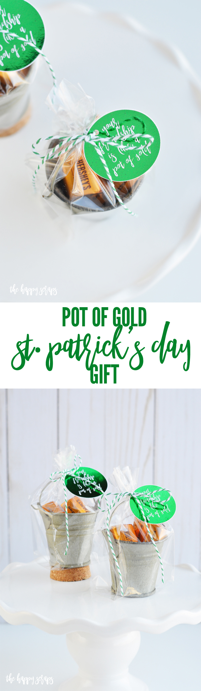 This Pot of Gold St. Patrick's Day Gift is the perfect little shiny thing to give your neighbors and friends for St. Patrick's Day! They'll love it! 