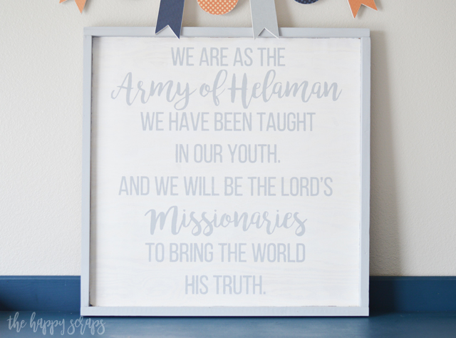 My boys love having this Army of Helaman Bedroom Sign on their wall. It's a great reminder for them. Stop by the blog to learn how to make one for your home. 
