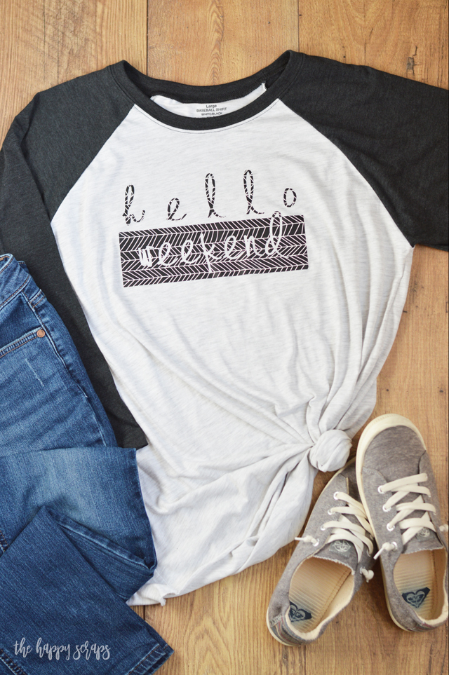 Be ready for the weekend with your new Hello Weekend Shirt with Cricut Patterned Iron-on. This new Iron-on will take your iron-on game to the next level! It's so fun to use!