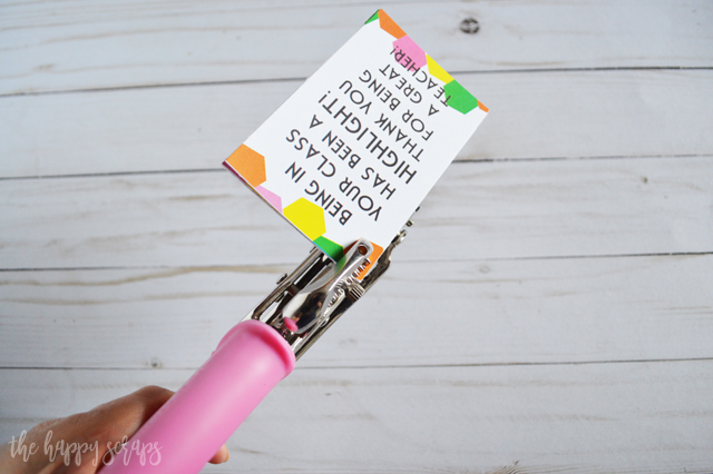 This Highlighter Teacher Appreciation Gift is simple to put together and teachers will love it. It's useful for them and lets them know that you appreciate them! 