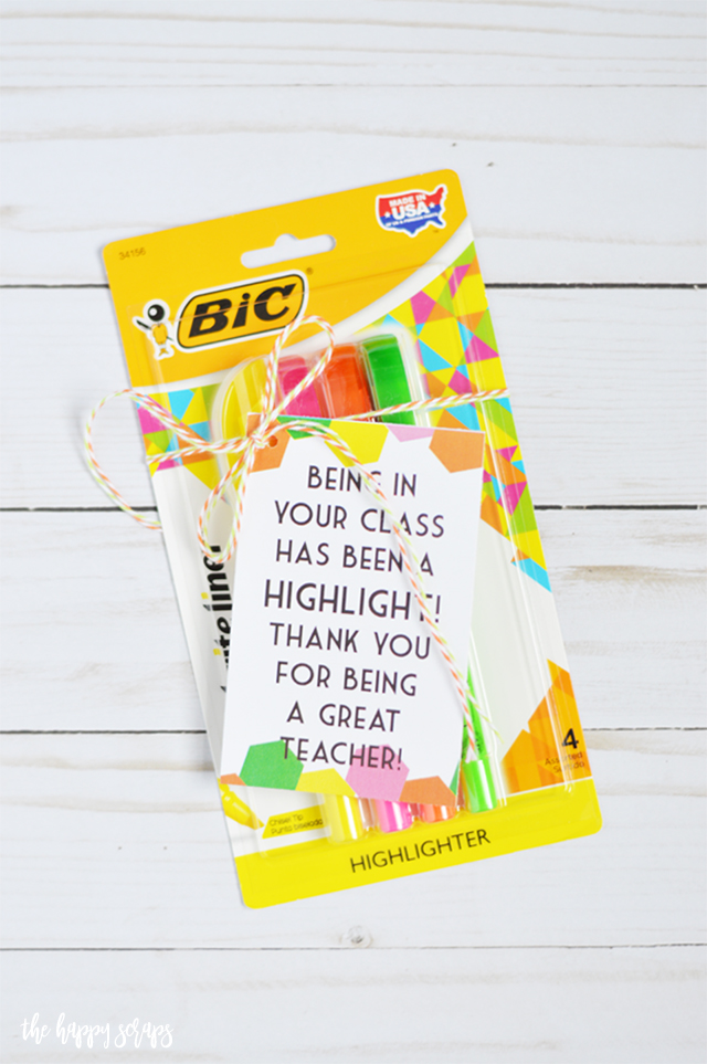 This Highlighter Teacher Appreciation Gift is simple to put together and teachers will love it. It's useful for them and lets them know that you appreciate them! 