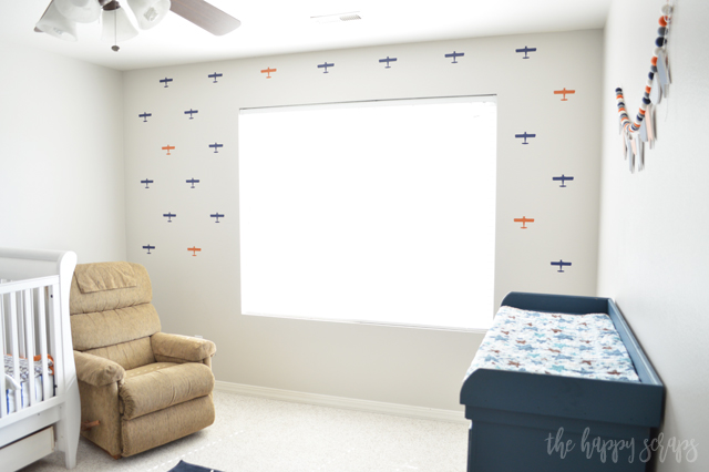 Putting this Airplane Accent Wall together is easier than you think! Using vinyl from Expressions Vinyl and my Cricut to cut them out + it was a breeze to put them on the wall.