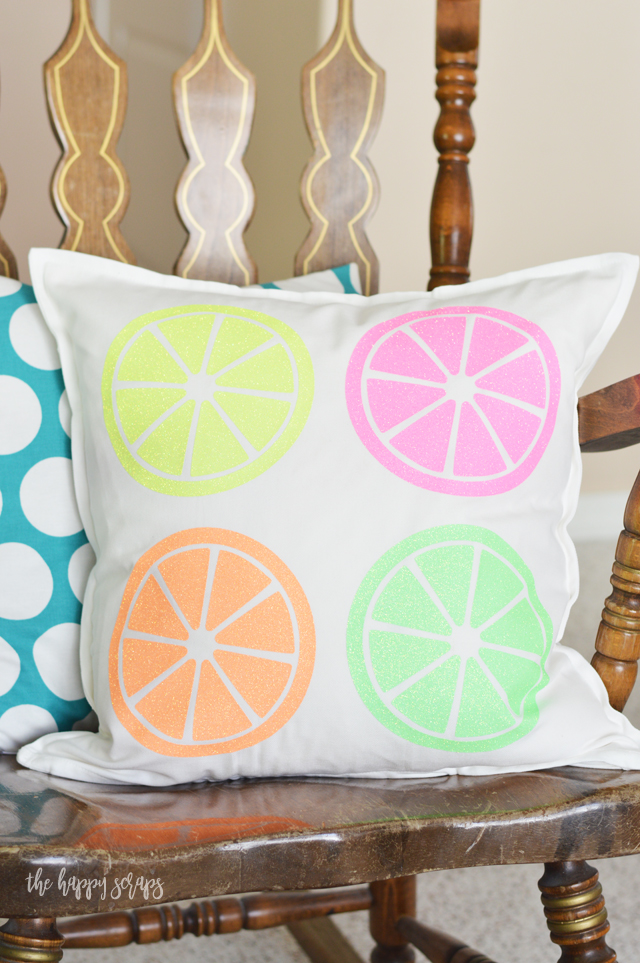 This DIY Citrus Throw Pillow is the perfect addition to summer decor in your home or on your porch. Stop by the blog to get the details for making your own. 