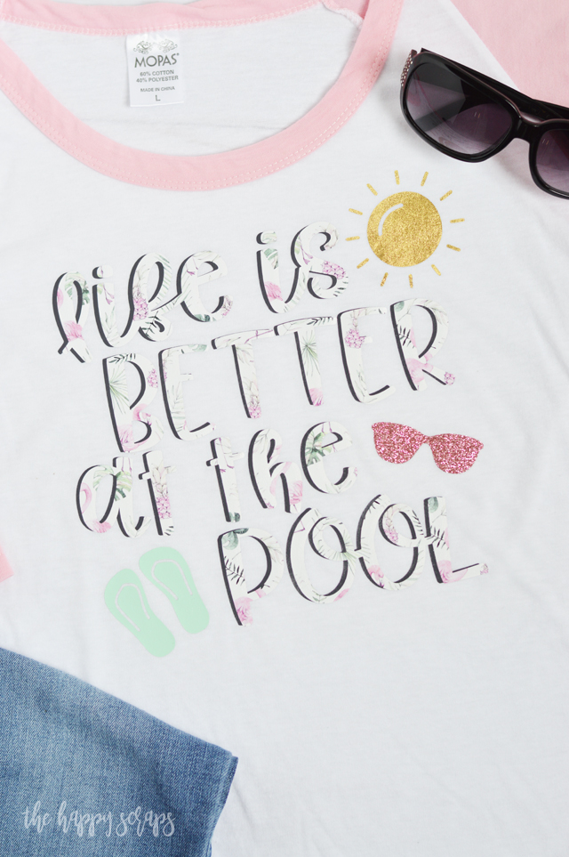 This Life is Better at the Pool Summer Shirt is a must have for this summer! Get all the details for creating your own on the blog. 