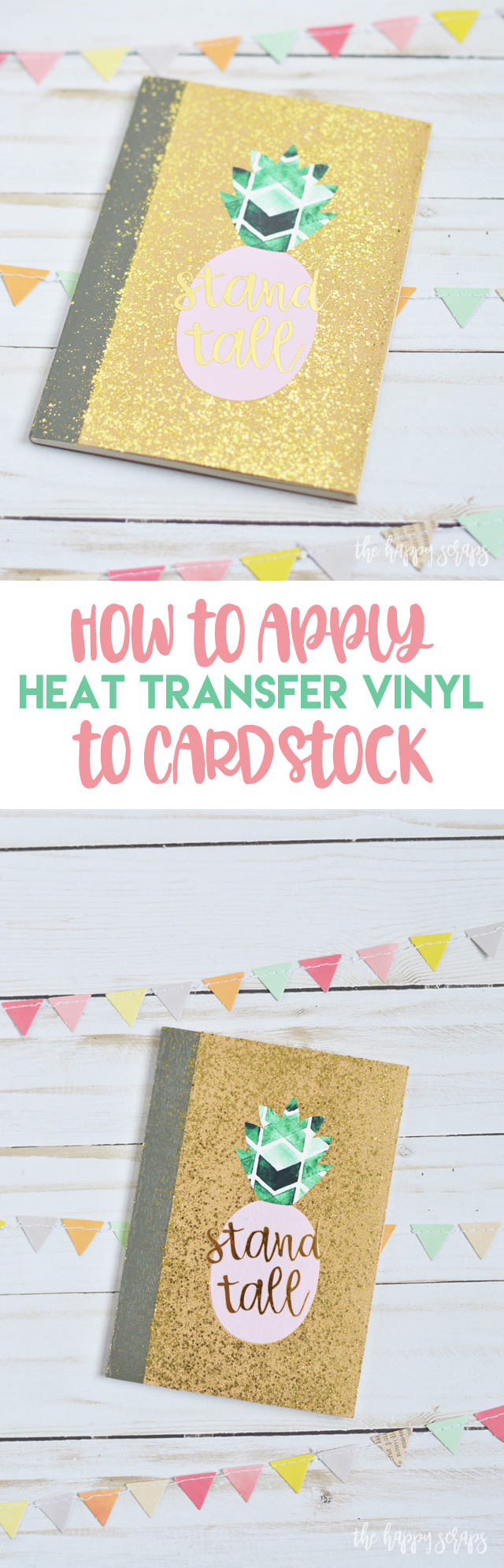 Have you ever wanted to apply heat transfer vinyl to something other than fabric? Today I'm sharing with you How to Apply Heat Transfer Vinyl to Cardstock. It's easier than you might think! 