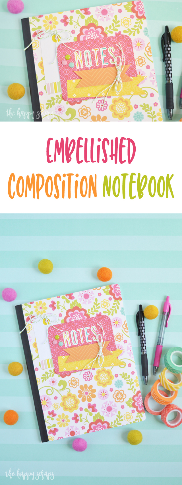 This Embellished Composition Notebook is a quick and easy project that is fun to put together as well. Stop by the blog and see how to make your own!