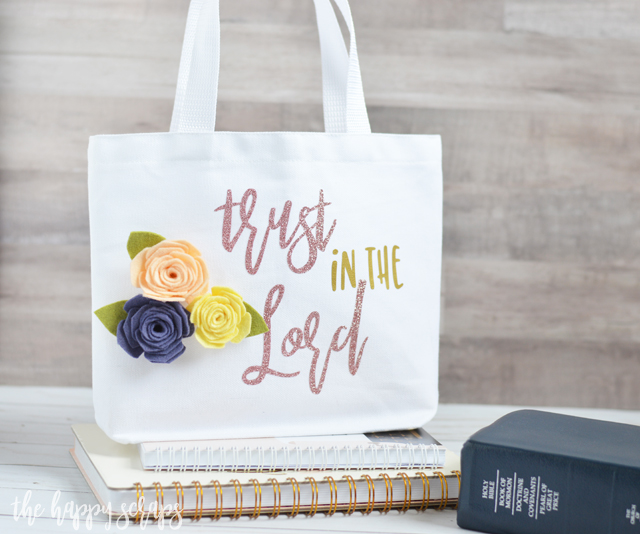 Now that I have a notebook for church, I knew I needed a bag to carry it in. This Trust in the Lord Mini Church Tote is perfect for my notebook and pens. 