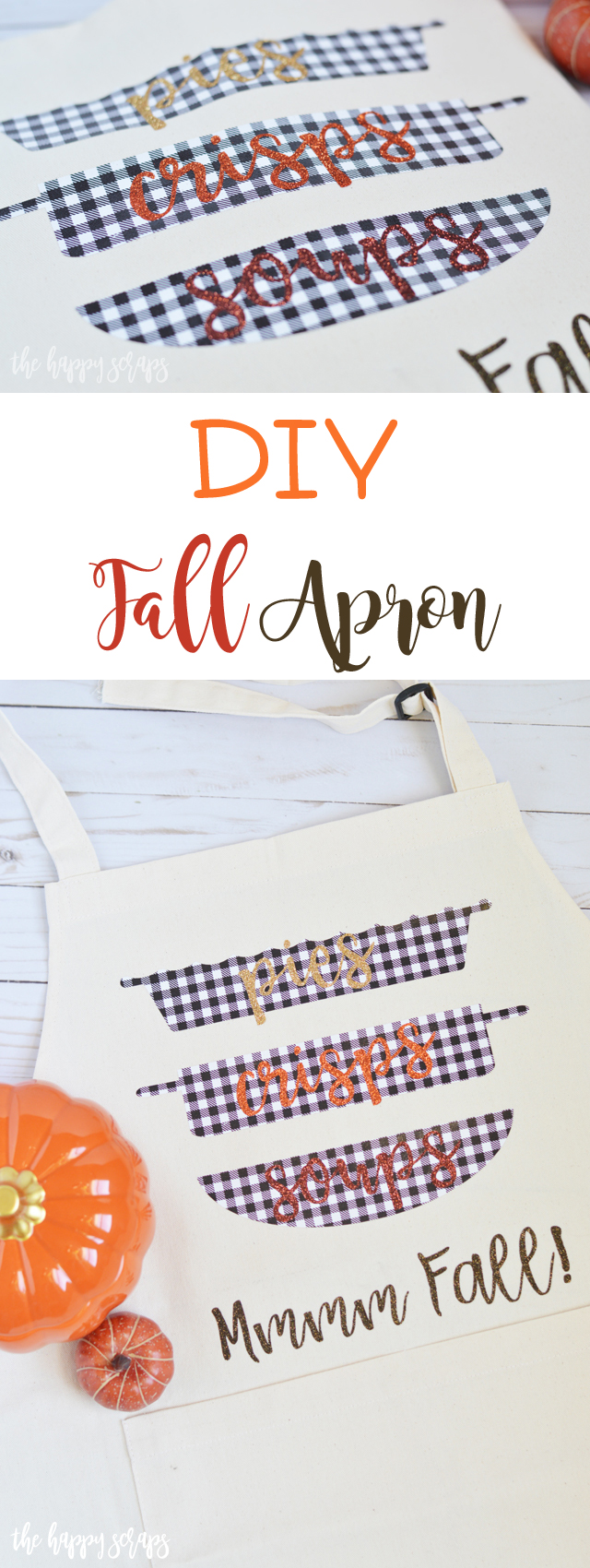This DIY Fall Apron is a fun and simple project that you'll love wearing while cooking and baking this fall! Get the tutorial on the blog. 