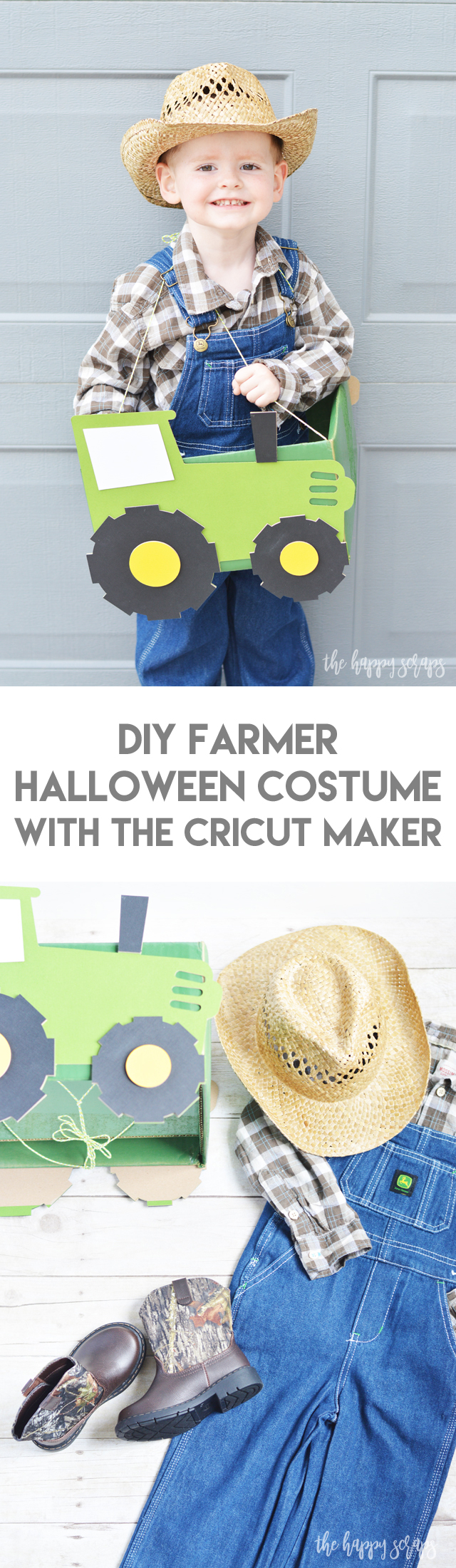 Create these DIY Farmer and Animal Halloween Costumes with the Cricut Maker along with this tutorial that I'm sharing! They are no-sew and fun to make! 