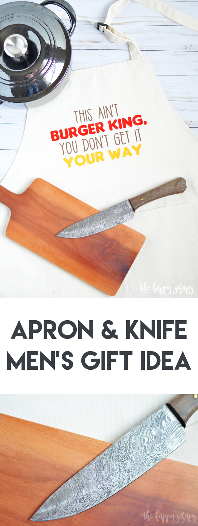 This Apron & Knife Men's Gift Idea is perfect for that guy that likes to cook and is hard to shop for! Get the details over on the blog. 