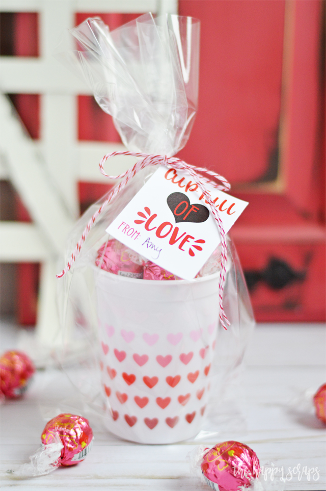 Anyone will love receiving this Cup Full of Love Valentine + Printable for Valentine's Day. Make them for friends, neighbors, kids or significant others.