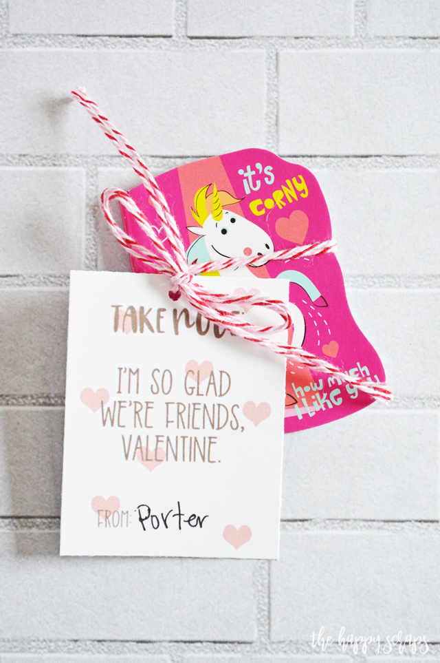 This Take Note: Classroom Valentine doesn't have candy, and the kids will love it! It is simple to put together as well. Details are on the blog.