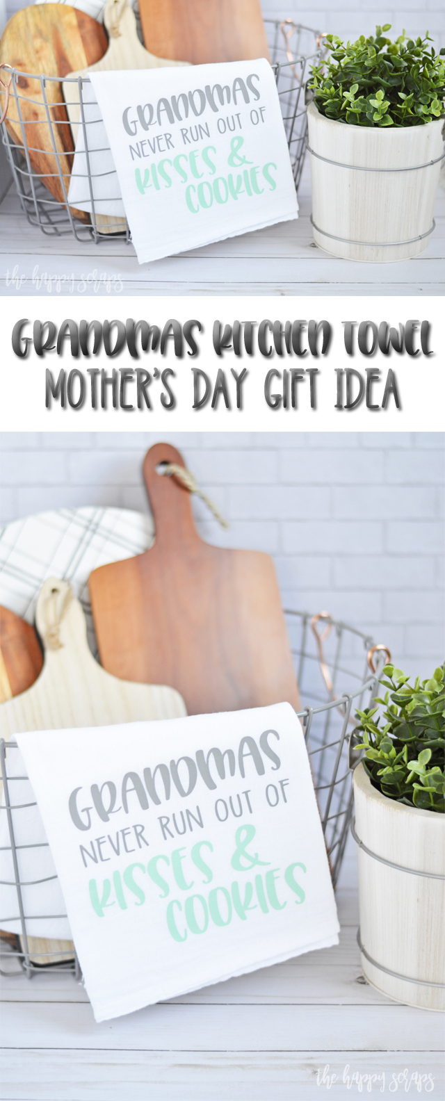 This Grandmas Kitchen Towel - Mother's Day Gift Idea is such a quick and easy project that grandma is sure to love!