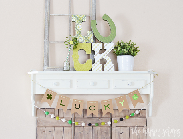 The Cricut Maker makes creating this Lucky St. Patrick's Day Banner simple. Grab your supplies + the cut file and you'll have this put together in no time! 
