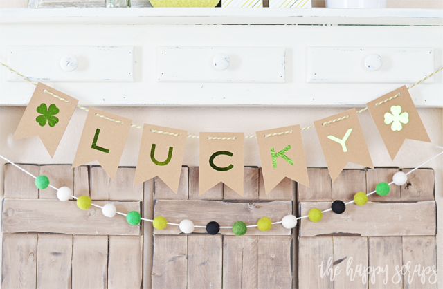 The Cricut Maker makes creating this Lucky St. Patrick's Day Banner simple. Grab your supplies + the cut file and you'll have this put together in no time! 