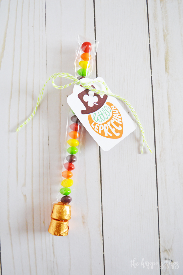 This Simple St. Patrick's Day Rainbow Treat with the little Leprechaun tag is perfect to put together for a last minute St. Patrick's Day Gift. 