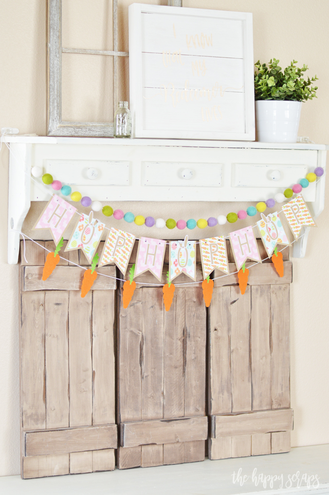Add some pops of color to your Easter decor with this Hop Hop Hop Easter Banner. Get all the details + the simple tutorial on the blog. 