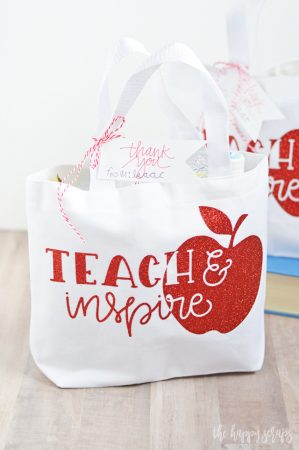 Teach & Inspire Teacher Gift Tote - The Happy Scraps