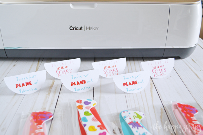 Cricut Print then Cut Airplane Valentines - Fold on score line